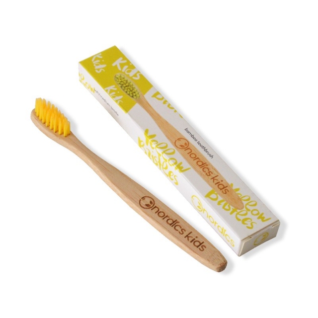 Nordics Dětský bambusový zubní kartáček - žlutý