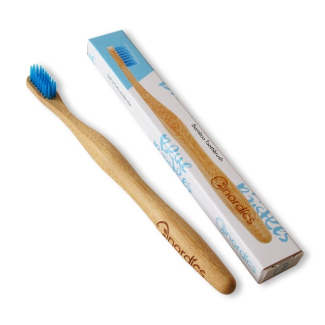 Bambusový zubní kartáček - modrý Nordics