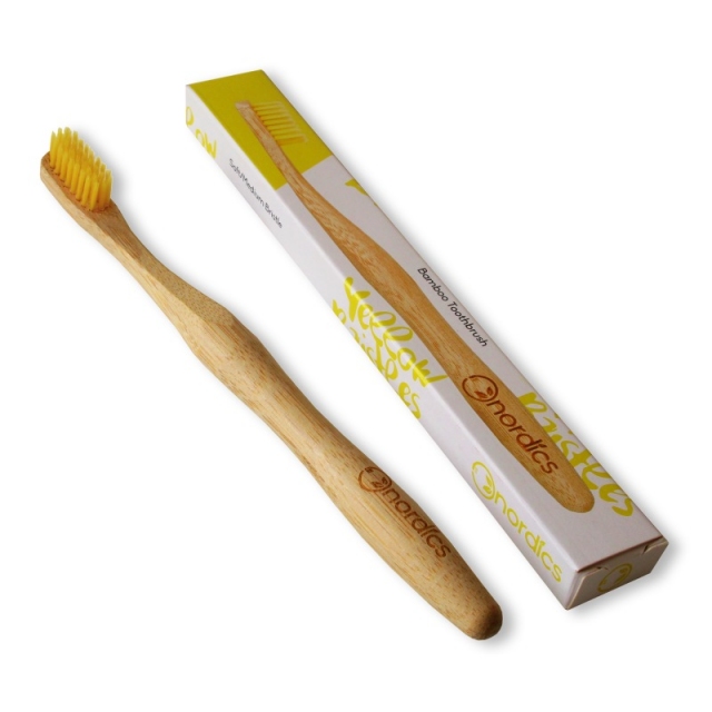 Bambusový zubní kartáček - žlutý Nordics