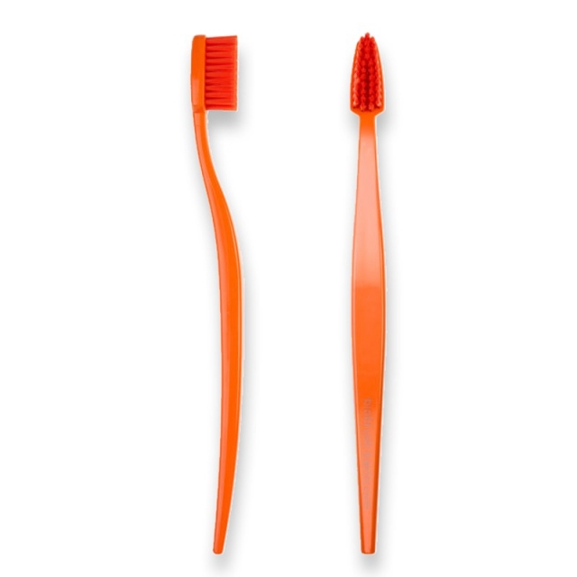 Biobrush Přírodní zubní kartáček medium - oranžový