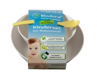 Dětský jídelní set z bioplastu - bílý Biodora