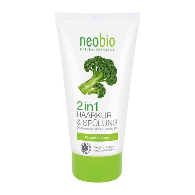 Intenzivní Kondicionér a kúra na vlasy 2v1 Bio Brokolicový olej & Karite máslo 150ml Neobio