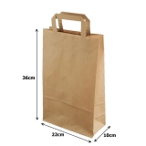 Papírová taška kraft recykl. - 22x10x36cm (50ks)