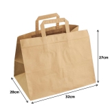 Papírová taška kraft recykl. - 32x20x27cm (250ks)