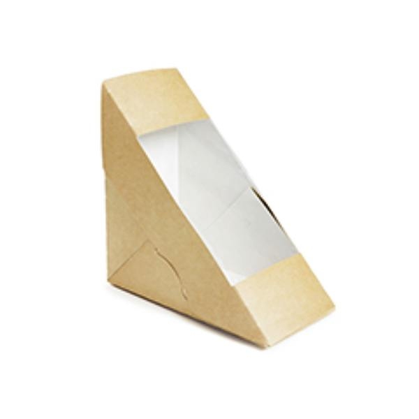 Papírový box na sendviče s PLA okénkem 65mm