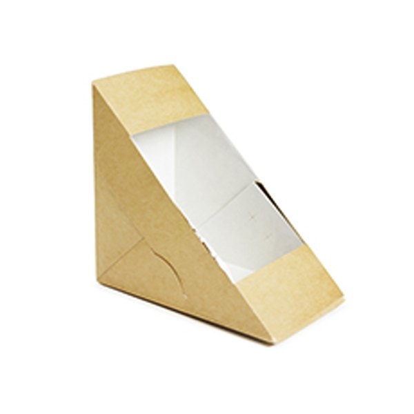Papírový box na sendviče s PLA okénkem 75mm