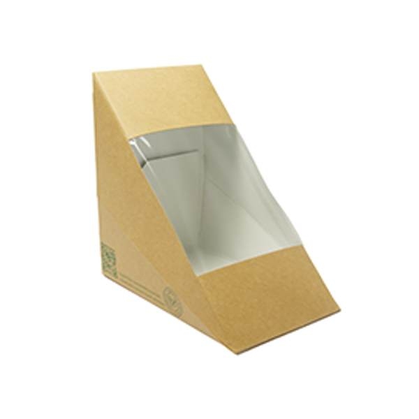 Papírový box na sendviče s PLA okénkem 85mm