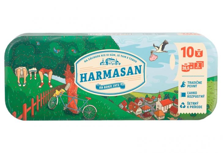 Toaletní recyklovaný papír - 10 rolí Harmasan