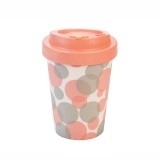 Woodway Kelímek na kávu z bambusu 300ml - Bubbles Pink