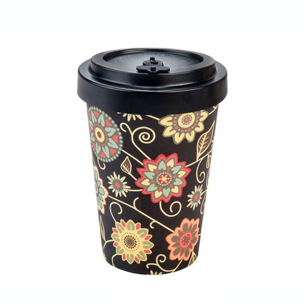 Woodway Kelímek na kávu z bambusu 400ml - Vintage Black